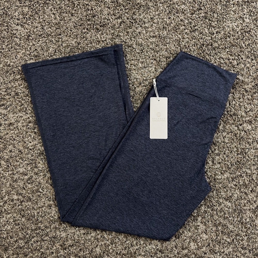 Balance Collection Leggings Heather Blue Flare Leg XL NWT Womens Yoga Lounge